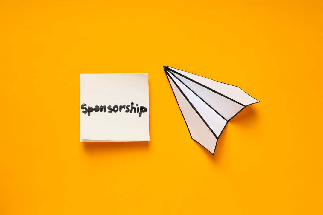 concept of sponsorship with paper plane on yellow 2023 11 27 05 35 47 utc
