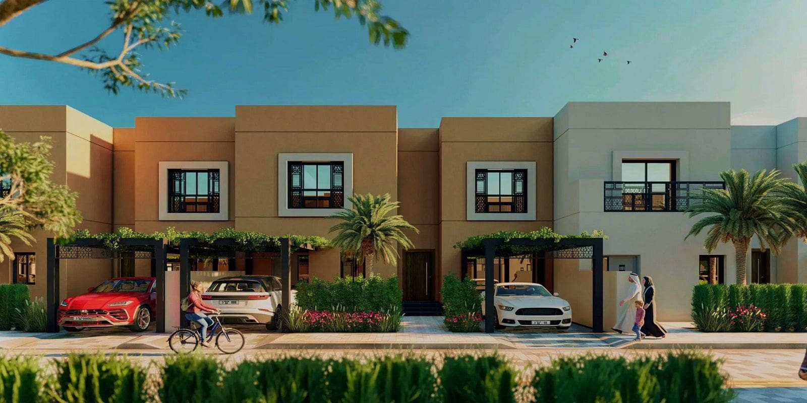Eco-friendly modern homes with solar panels — Sharjah Sustainable City