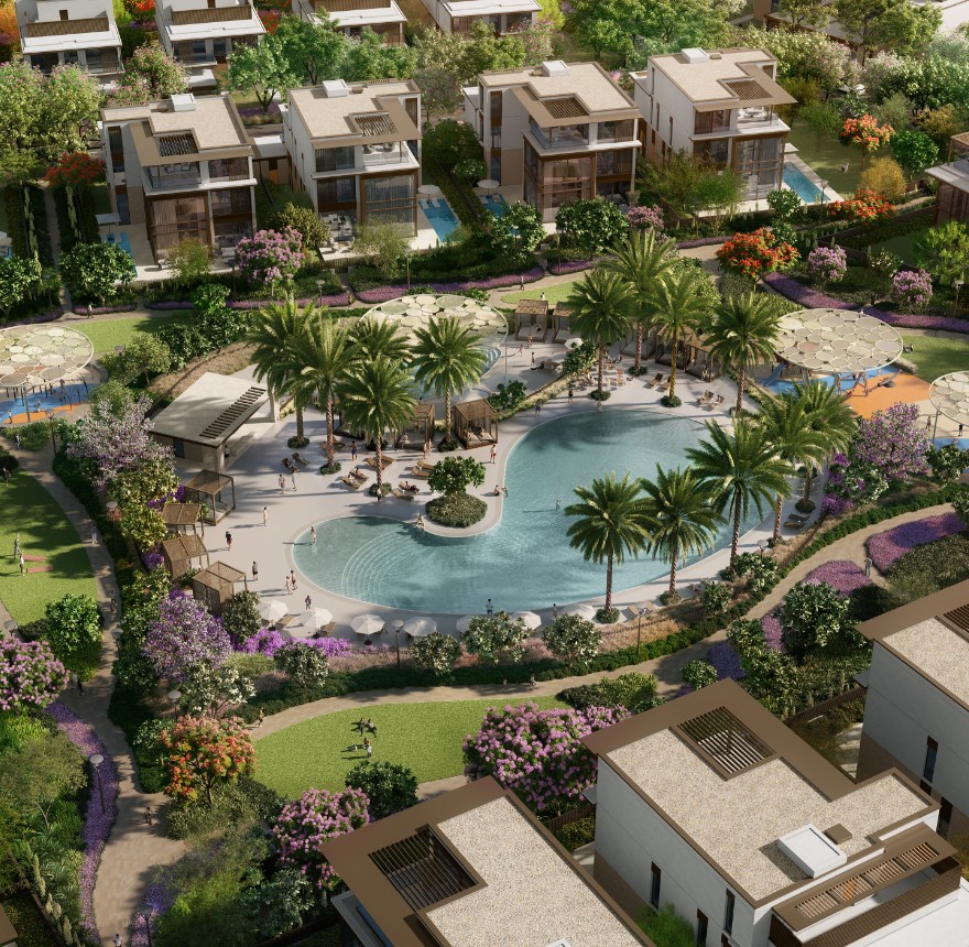 Jogging paths and open spaces